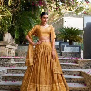 Mustard Yellow Festive Wear Lehenga Choli Set for Wedding Parties
