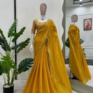 Muster Exclusive Heavy Look Jimmy Chu Saree With Sequence Work