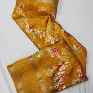 Muster Fancy Sequins Crape Silk Saree
