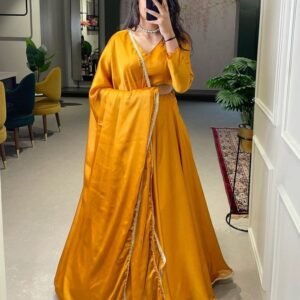 Muster Full Plain Rangoli Silk Lehenga Choli