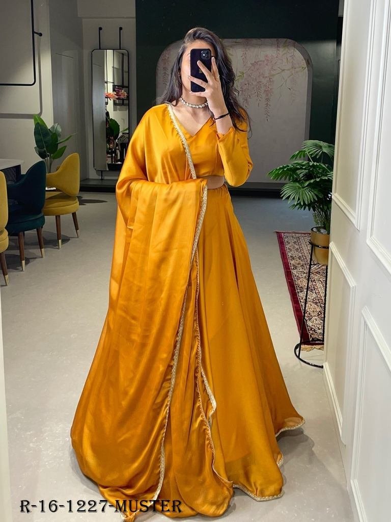 muster full plain rangoli silk 1717744990 Muster Full Plain Rangoli Silk Lehenga Choli