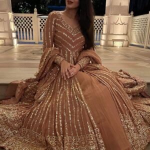 Muster Full Stitched Party Wear Georgette Gown