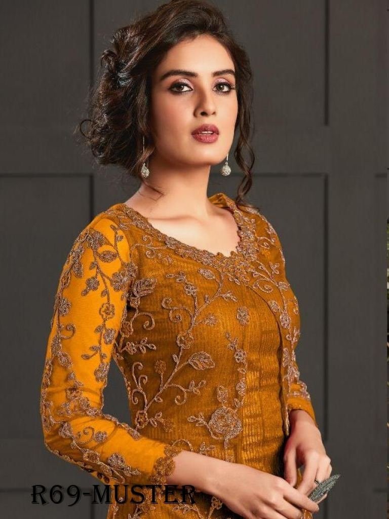 muster sequence work pakistani 1718617398 Muster Sequence Work Pakistani Semi Stitched Net Koti Suits