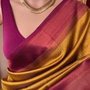 Musterd Beautiful Festival Wear Soft Lichi Silk Saree