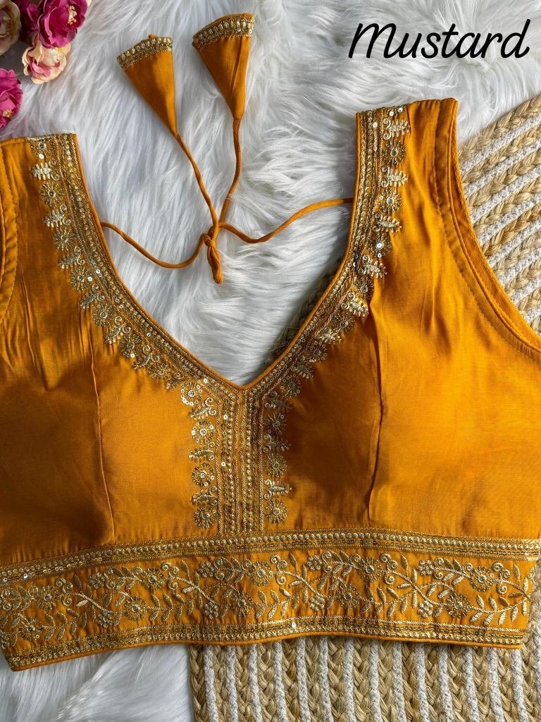 musterd embroidery work bridal 1735729413 Musterd Embroidery Work Bridal Blouse With Inside Sleeve