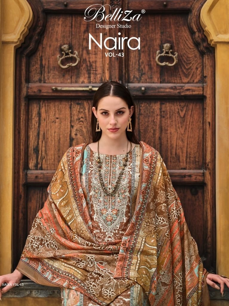 naira vol 43 by belliza design 1712058265 Naira Vol 43 By Belliza Designer Studio Cotton Digital Print Dress Material From Fab Funda