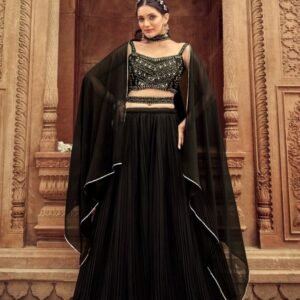 Shreematee Fashion Present Nandani Pure Faux Georgette Black Embroidered Lehenga Choli