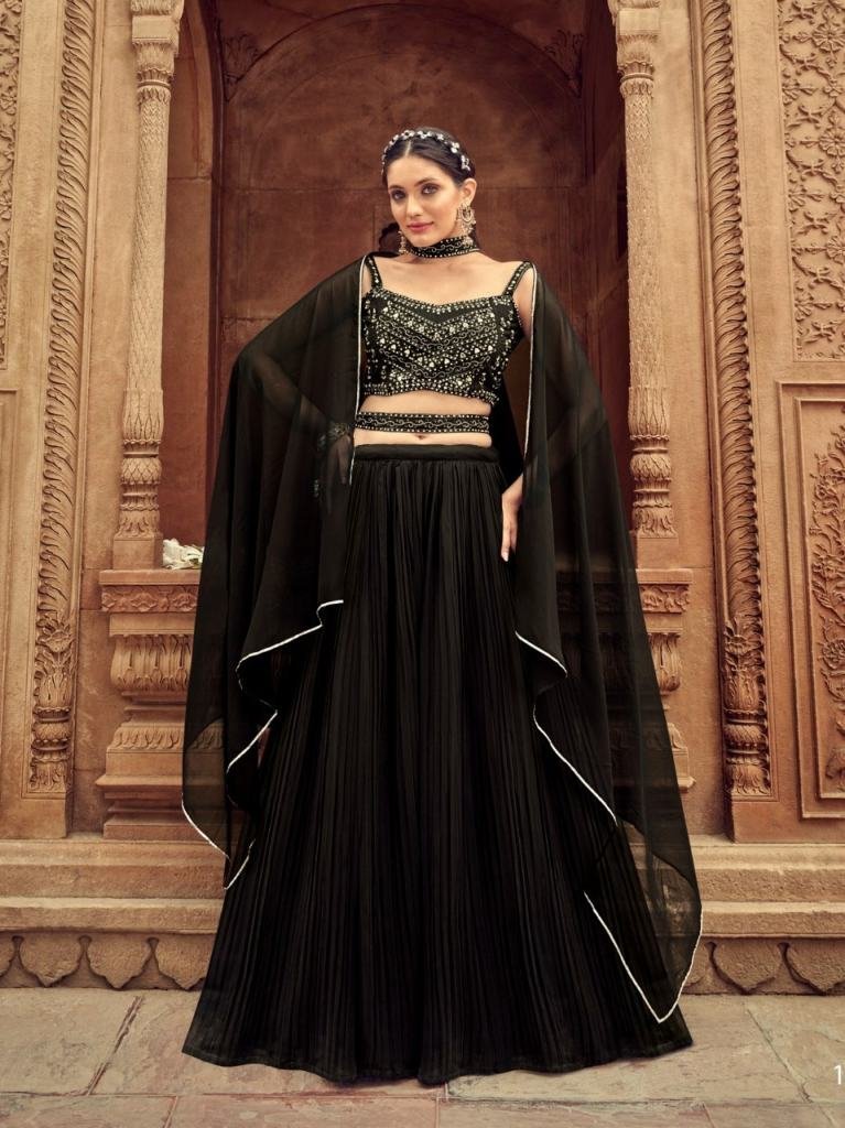 nandani pure faux georgette bl 1746723366 Shreematee Fashion Present Nandani Pure Faux Georgette Black Embroidered Lehenga Choli