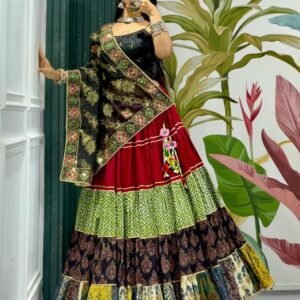 Navratri 10 Meter Flair Lehenga With Spaghetti Style Blouse