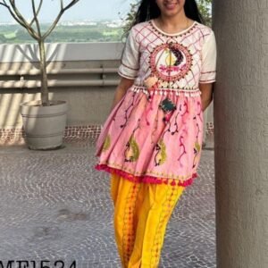 Navratri Embroidered Kedias and Tulip Pants Pure Khadi