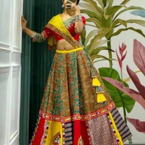 Navratri Special Cotton Chaniya Choli In Red And Yellow Combination