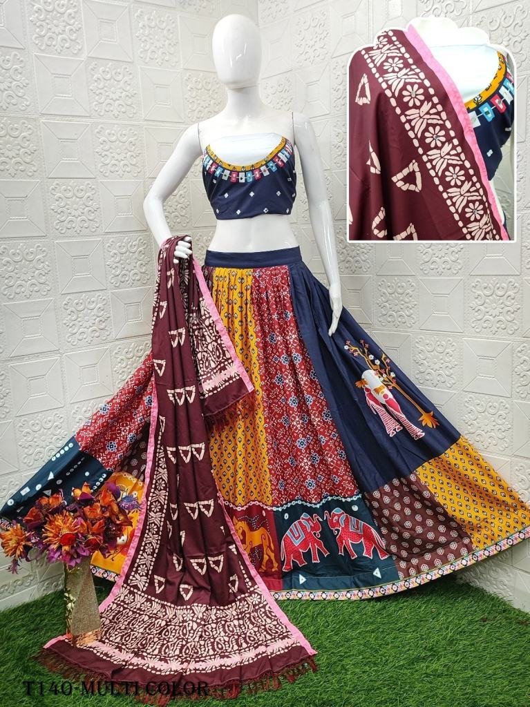 navratri special multi color m 1719551966 Navratri Special Multi Color Muslin Cotton Lehenga Choli