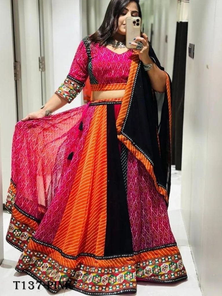 navratri special pink muslin c 1719391400 Navratri Special Pink Muslin Cotton Lehenga Choli