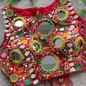 Navratri Special Real Mirror Work Sleeveless Blouse