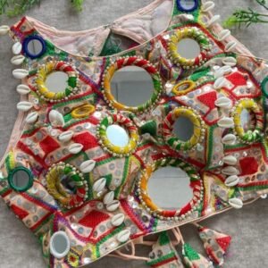 Navratri Special Real Mirror Work Padded Ready Made Blouse