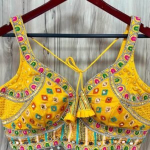 Navratri Special Traditional Sleeves less Blouse with Kaudi lace