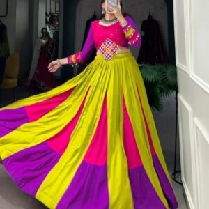 Navratri Wear Multi Color Rayon Lehenga Choli