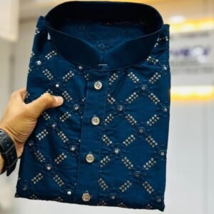 Navy Blue Color Exclusive Mens Traditional Kurta Collection