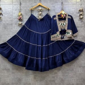 Navy Blue Naratri Special Lehenga Choli