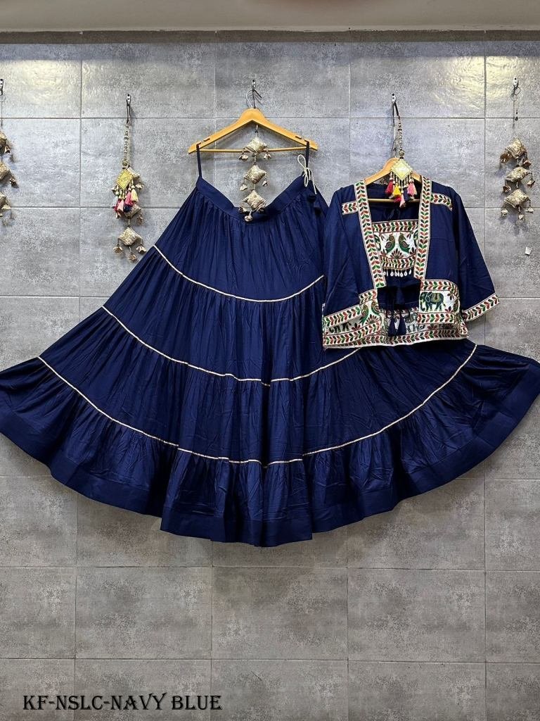 navy blue naratri special lehe 1717418916 Navy Blue Naratri Special Lehenga Choli