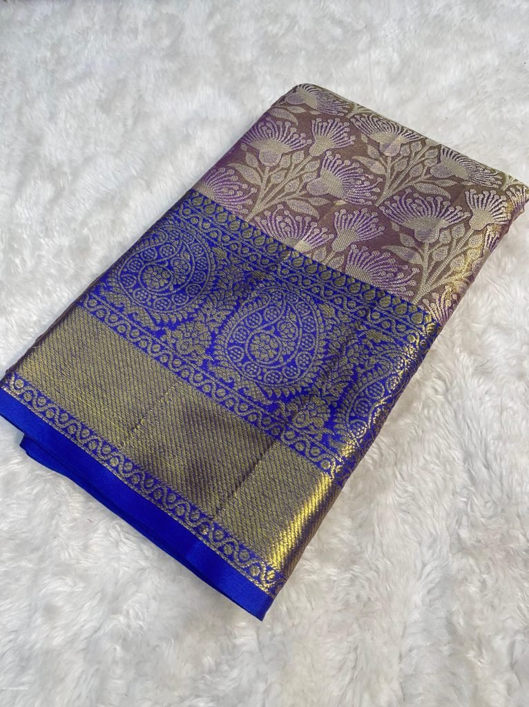 naylon gold zari rich weaving 1712912927 Naylon Gold Zari Rich Weaving Pallu Pure Kanjivaram Silk saree