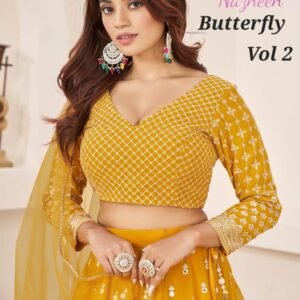 Nazneen Butterfly Vol 2 Georgette Yellow Lehenga 6161