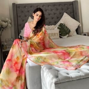 New Arrival Dark Pink Designer Pure Soft Rangoli Silk Saree