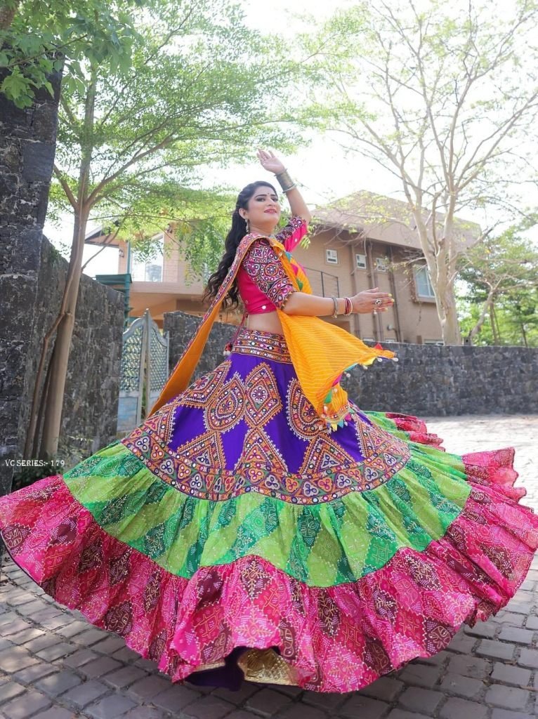 new arrival digital print musl 1717152523 New Arrival Digital Print Muslin Cotton Lehenga Choli For Navratri