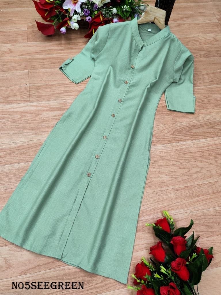 new arrival fancy wooden butto 1719485836 New Arrival Fancy Wooden Button With Pocket Rubi Cotton Kurti
