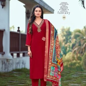 New Arrival NOORIE Vol 03 Roman Silk Kurti Pant Dupatta Set