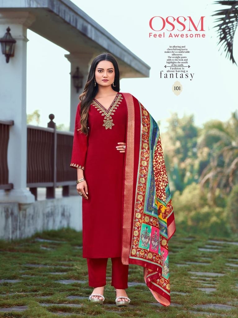 new arrival noorie vol 03 roma 1726310649 New Arrival NOORIE Vol 03 Roman Silk Kurti Pant Dupatta Set