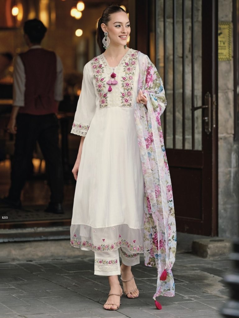 new arrival premium chanderi 3 1734084073 New Arrival Premium Chanderi 3 Pies Kurti Set