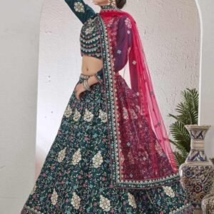 New Arrival Rama Blue Semi Stitched Jute Silk Lehenga choli
