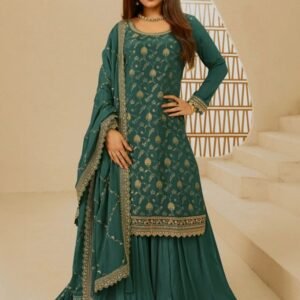 New Beautiful Kurti Palazzo With Dupatta Set