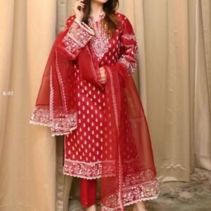 New Beautiful Kurti Set With Thread Embroidery Work