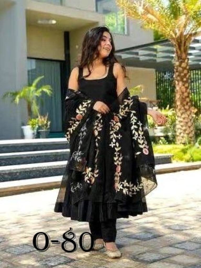 new black chinnon suit set pai 1724846595 New Black Chinnon Suit Set Paired With Chinnon Dupatta