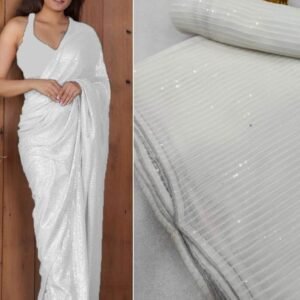 New BlockBuster Bollywood 3MM Sequins Rani Georgette Saree