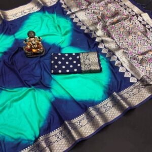 New Collation Sky Blue Silk Sibory Pattern Digital Printed Saree