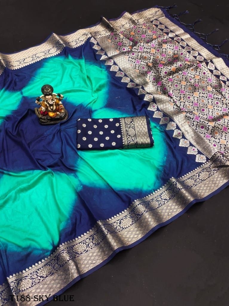 new collation sky blue silk si 1720420734 New Collation Sky Blue Silk Sibory Pattern Digital Printed Saree
