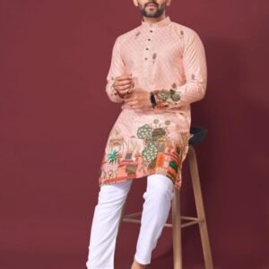 New Collection Of Mens Peach Kurta Payjama