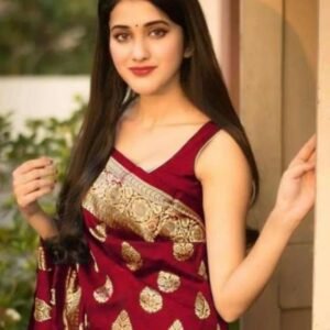 New Collection Red Soft Lichi Silk Saree For Women