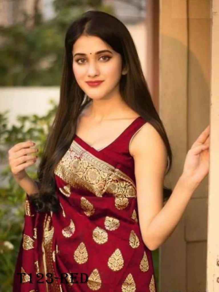 new collection red soft lichi 1719041092 New Collection Red Soft Lichi Silk Saree For Women