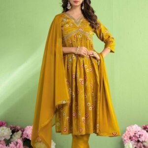 New Collection VINTAGE ALIA Chanderi Naira Cut Suit From Fab Funda