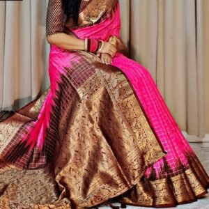 Soft Silk Zari Weaving Pink Saree