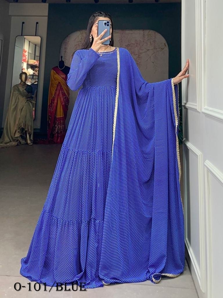 new design printed georgette b 1725266272 Design Printed Georgette Blue Gown