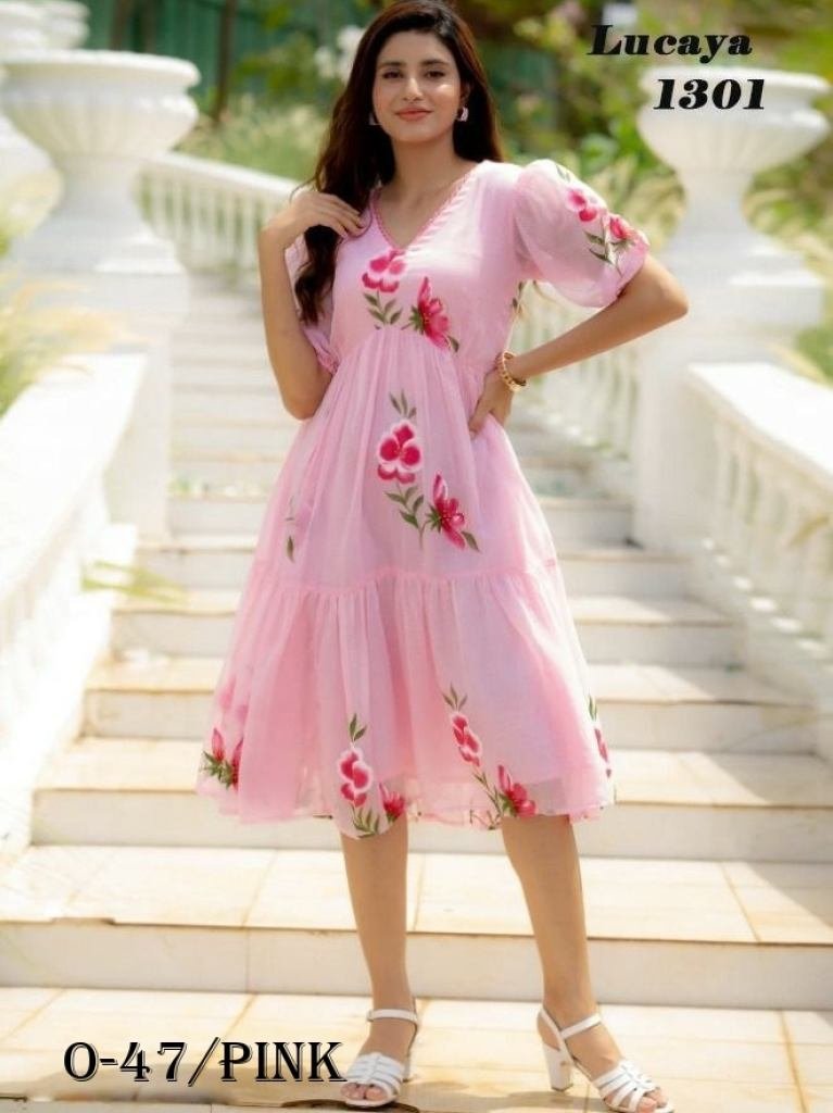 new design printed lining pink 1723278997 New Digital Printed Lining Pink Short Dress