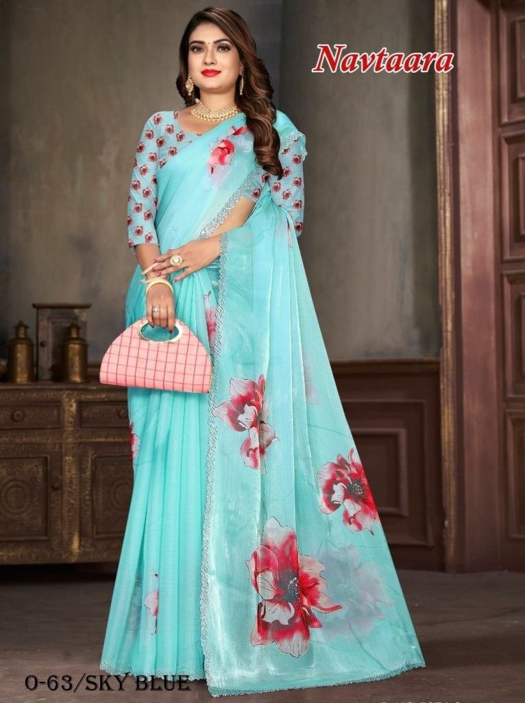 new design sky blue saree 1724156924 Sky Blue Saree