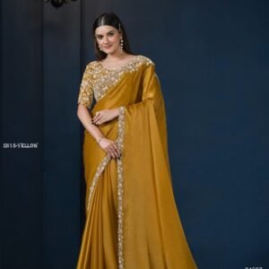 Designer Festive Wear Yellow Saree Collection