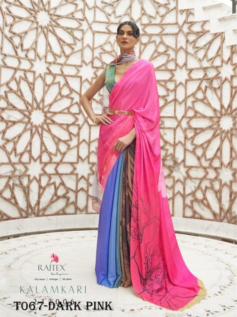 new designer kalamkari dark pi 1718274698 Designer Kalamkari Dark Pink Soft Silk Saree
