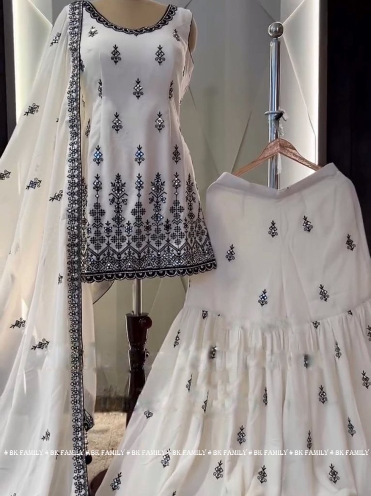 new designer party wear look t 1711012837 designer party wear top palazzo and dupatta with heavy embroidery suit